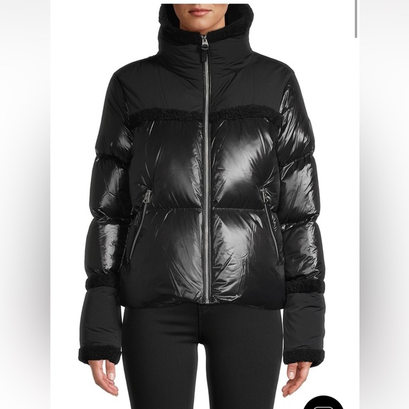 NWT Mackage Miya Shearling Trim Puffer Jacket Medium - Picture 3 of 10